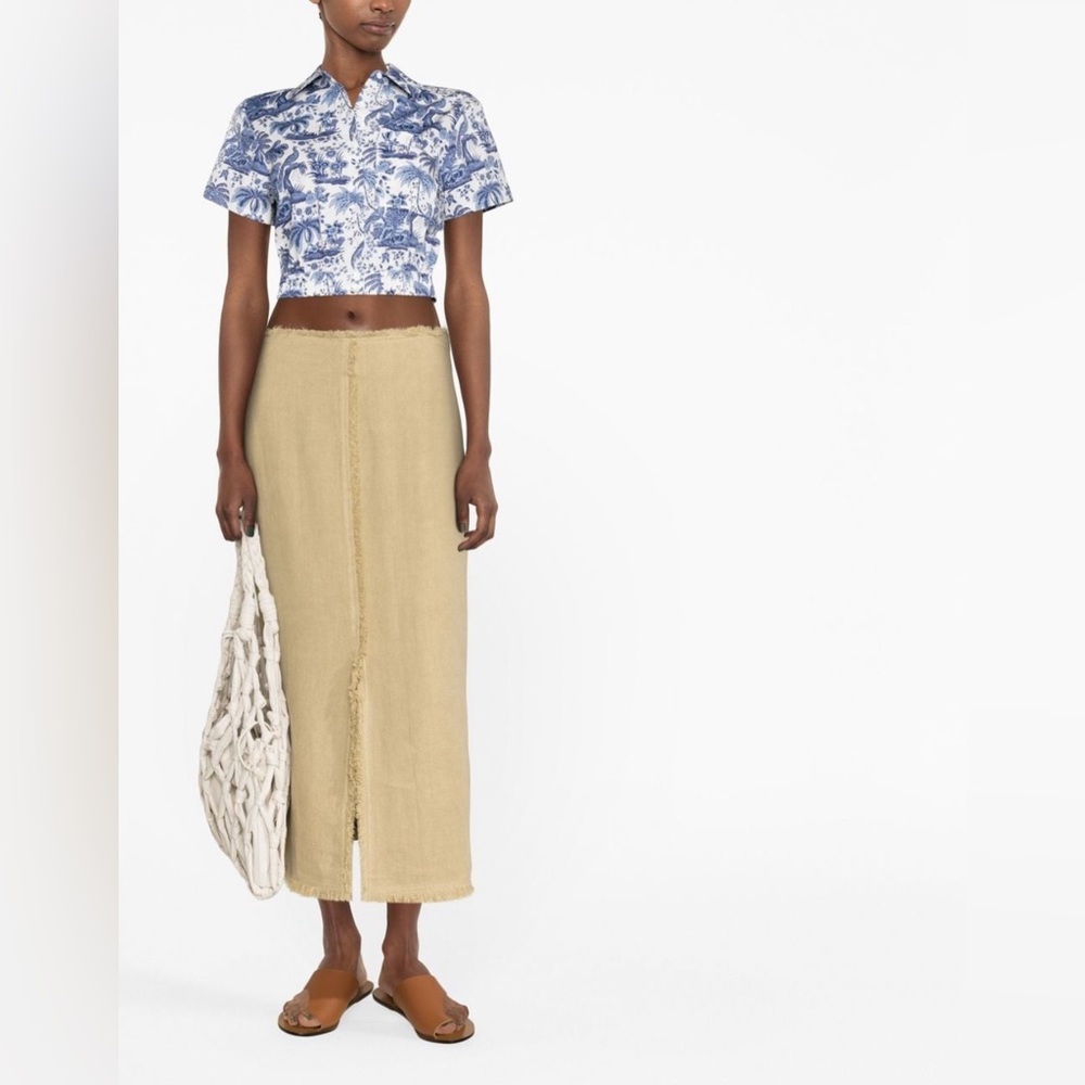 Staud NWT transit short sleeve crop top
